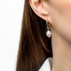 Gold Large Hoop Pearl Earrings