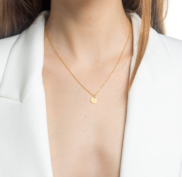 Gold Personalised Disc Necklace Small