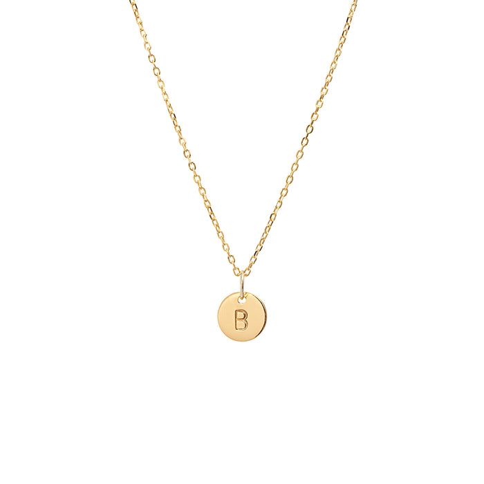 Gold Personalised Disc Necklace Small