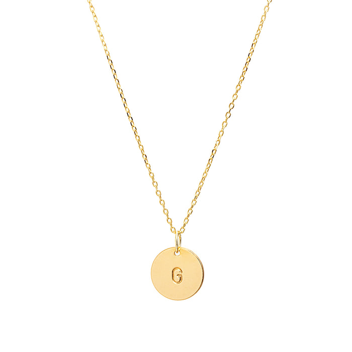 Gold Personalised Disc Necklace