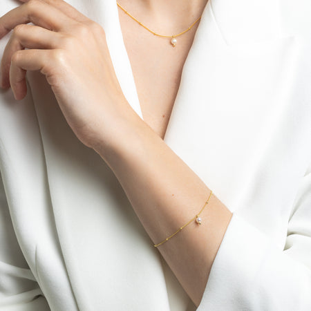 Gold Satellite Pearl Bracelet
