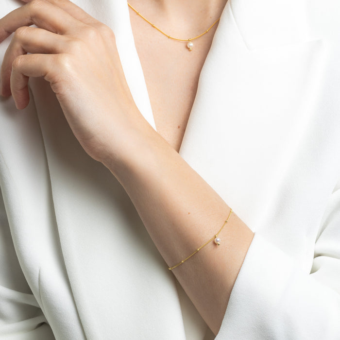 Gold Satellite Pearl Bracelet