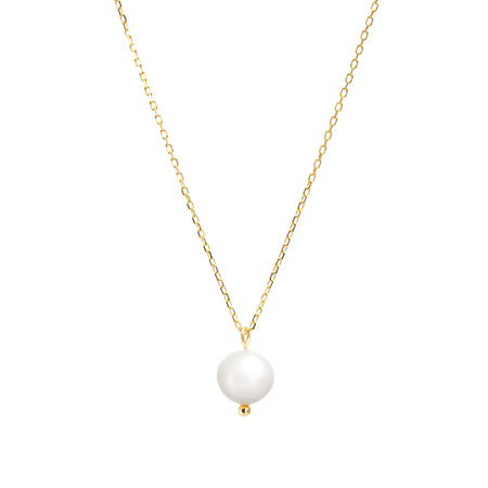 Gold Single Freshwater Pearl Necklace
