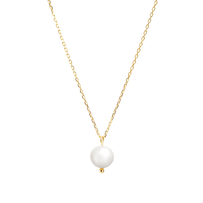 Gold Single Freshwater Pearl Necklace