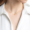 Gold Solitaire Crystal Necklace