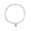 Pearl Personalised Disc Bracelet Rose Gold Small