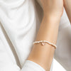 Pearl Personalised Disc Bracelet Rose Gold Small