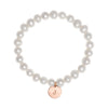 Pearl Personalised Disc Bracelet Rose Gold