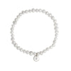 Pearl Personalised Disc Bracelet Silver Small