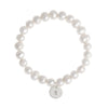 Pearl Personalised Disc Bracelet Silver