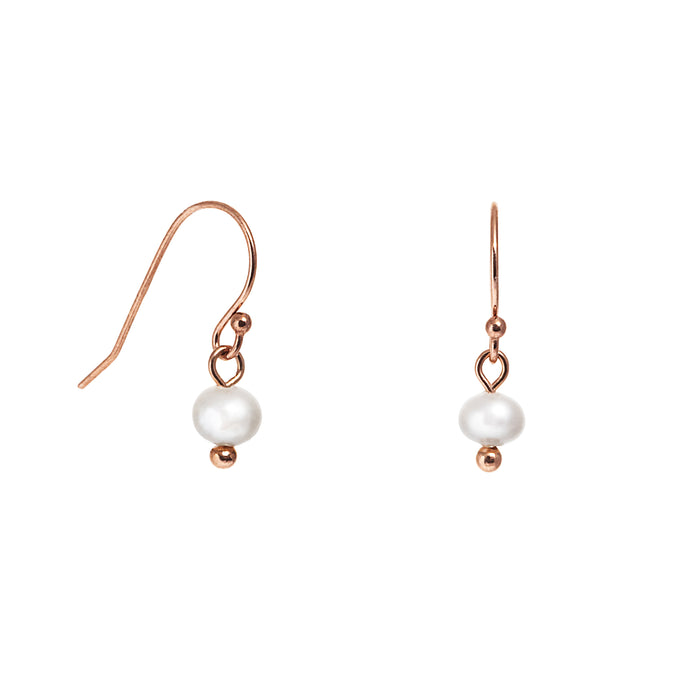 Rose Gold Freshwater Pearl Earrings Small