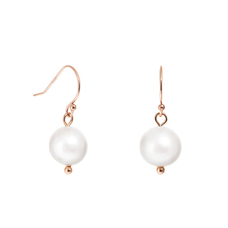 Rose Gold Freshwater Pearl Earrings