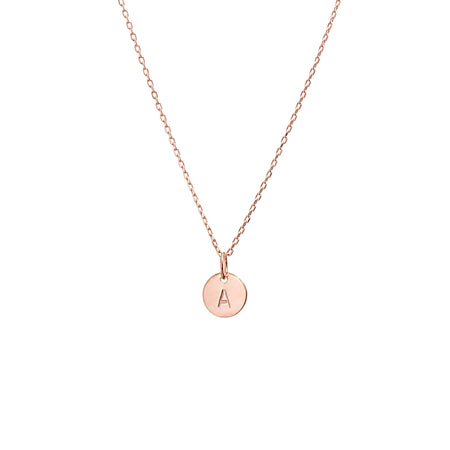 Rose Gold Personalised Disc Necklace Small