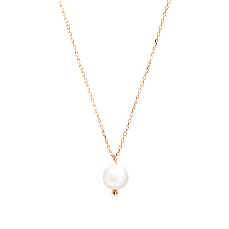 Rose Gold Single Freshwater Pearl Necklace