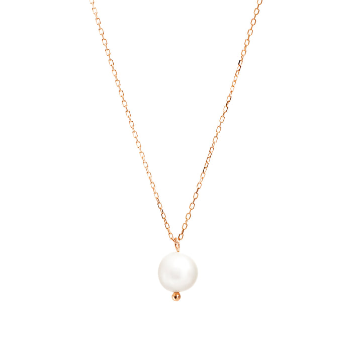 Rose Gold Single Freshwater Pearl Necklace
