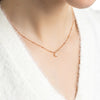 Rose Gold Single Pearl Satellite Choker Necklace