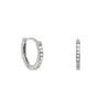 Silver Crystal Huggie Hoop Earrings