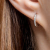 Sterling Silver Crystal Huggie Hoop Earrings