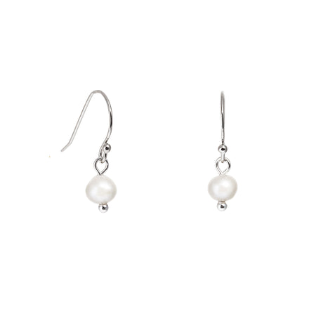 Silver Freshwater Pearl Earrings Small