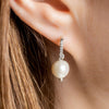 Sterling Silver Huggie Hoop Pearl Earrings
