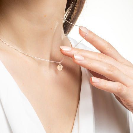 Sterling Silver Personalised Disc Necklace Small