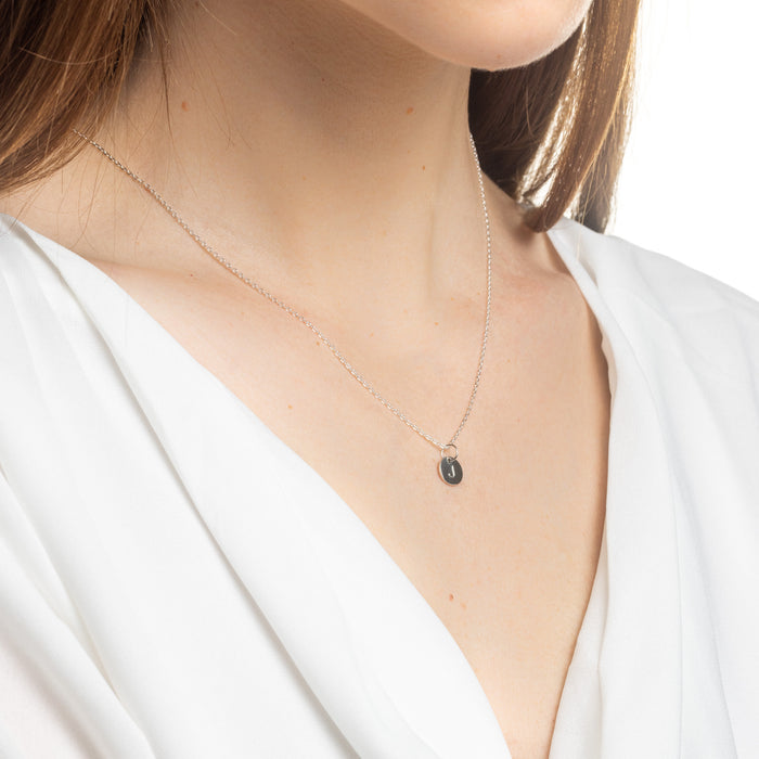 Sterling Silver Personalised Disc Necklace Small