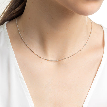 Sterling Silver Satellite Choker Necklace