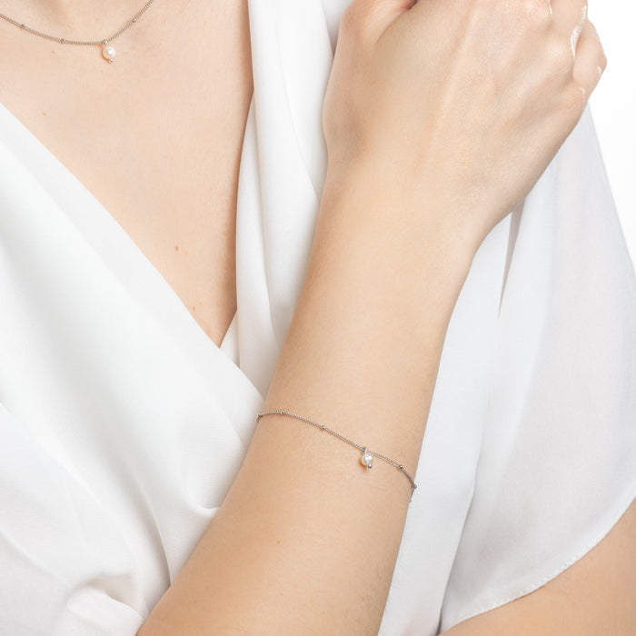 Sterling Silver Satellite Pearl Bracelet