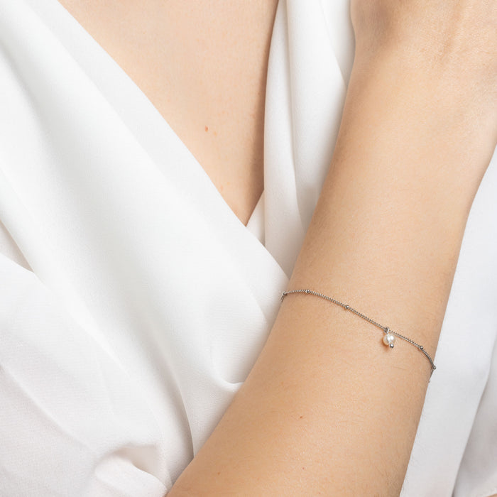 Sterling Silver Satellite Pearl Bracelet