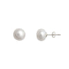 White Freshwater Pearl Stud Earrings Large