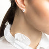 White Freshwater Pearl Stud Earrings Large