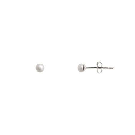 White Freshwater Pearl Stud Earrings Small