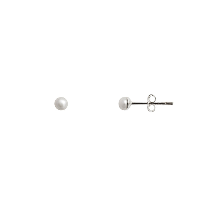White Freshwater Pearl Stud Earrings Small
